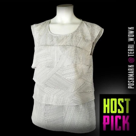 LOFT Tops - LOFT Layered Panel Striped Cap Sleeve Top